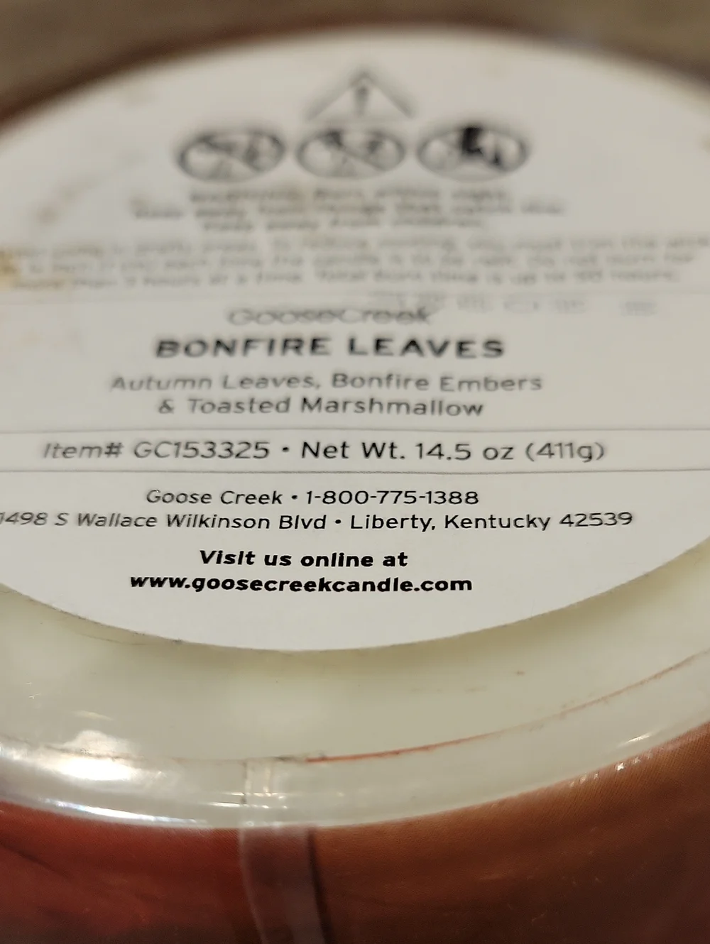 Bonfire Leaves 3- Wick Goose Creek Autumn Candle NWT,Brand New